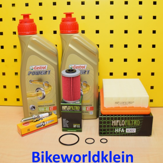 KTM Duke RC 125 Set Öl Ölfilter Luftfilter Zündkerze Castrol 10w40 Wartungs Set eBay